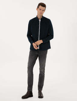 Lacivert Regular Fit Uzun Kollu G_mlek - Pierre cardin фото 4