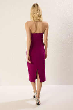 Murdum Vucudu Saran Dokuma Midi S?k Abiye Gece Mezuniyet Elbisesi TPRSS25EL00265 - Trendyolmilla фото 5