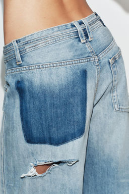 JEANS TRF BAGGY ROTOS TIRO MEDIO / Azul claro - Zara фото 5