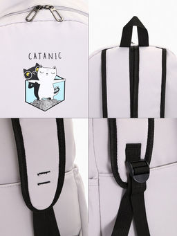 Рюкзак школьный на молнии, с карманами, с принтом, размер 30?12?43 см, розовый