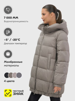 Куртка женская зимняя на резинке большого размера коричневого цвета 7619K Бренд: Visdeer  фото 18