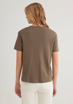 Kahverengi Tisort - Mavi фото 4