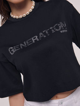 CONTE LD 2715 Укороченная футболка из хлопка с рисунком black-generation - Conte elegant фото 3