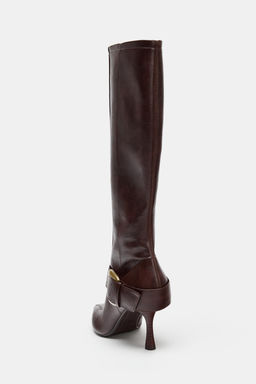 HIGH-HEEL BOOTS WITH METAL BUCKLE - Zara фото 12