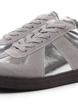 03-2106-2 DK. GREY/SILVER Кеды женские (натуральная кожа) - Фабричный китай фото 4