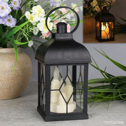 Светильник фонарь настольный 10х10х21 см черный / YR01594B /уп 48/НОВОГОДНИЙ - Галеонтрейд фото 5