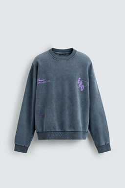 WASHED PRINTED TEXT SWEATSHIRT - Zara фото 15