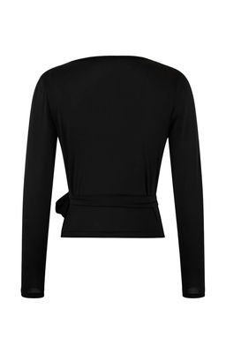 Siyah Micro Baglamal? Kruvaze Crop Bluz/Bolero THMSS26BZ00002 - Trendyolmilla фото 6