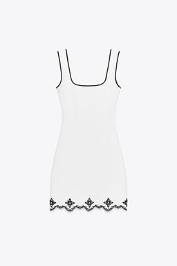 EMBROIDERED DRESS WITH FAUX PEARLS - Zara фото 6