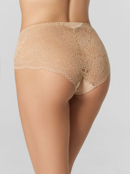 Цена за 2 штуки! Трусы макси женские бежевые с кружевом