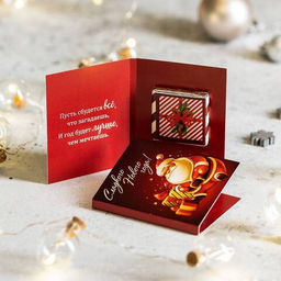 Цена за 2 шт Мини-открытка Сладкого Нового года (дед мороз) - 8 чудо фото 3