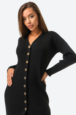 Женское вязаное платье в рубчик оверсайз Happyfox