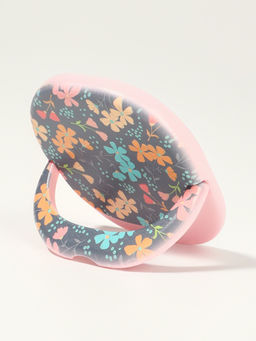 Зеркало карманное «Узор», с подставкой, 8×8 см, чёрное