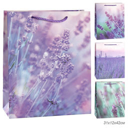 Цена за 12 шт. Пакет подарочный 31x42x12см Лаванда / 3205XL /уп 12/300/