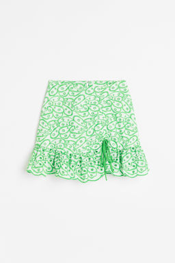 Falda con bordado ingl?s y cord?n de ajuste