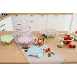 Контейнер Доляна Cook and Freeze, 300 мл, 12?6 см, с крышкой, жаропрочное стекло, МИКС