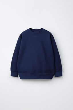 SUDADERA B?SICA TEXTO Y ETIQUETA / Azul