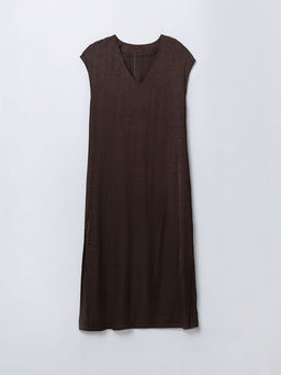 Платье макси женское коричневое - Mark formelle фото 5