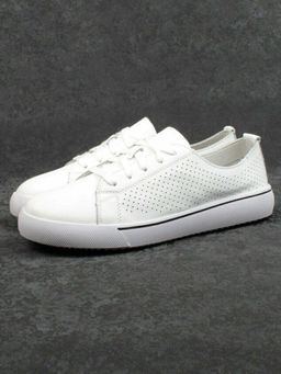 05-PDXL135-1 WHITE Кеды белые (натуральная кожа)