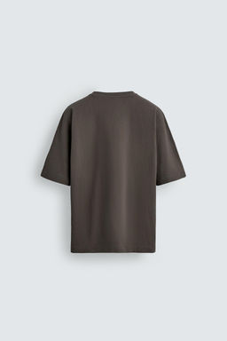 CAMISETA REGULAR FIT LAVADA / Gris topo - Zara фото 8