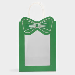 Цена за 2 шт. Пакет подарочный с окном «Бант», 19×26×13 см, зеленый