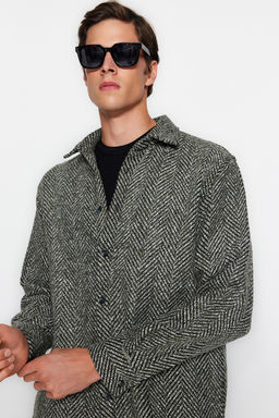 Haki Unisex Relaxed Fit Bal?ks?rt? Desenli K?sl?k Gomlek TMNAW24GO00054 - Trendyolmilla фото 4