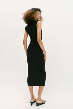 VESTIDO MIDI DRAPEADO / Negro - Zara фото 3