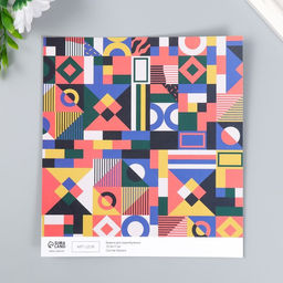Цена за 10 шт. Бумага для скрапбукинга двусторонняя Color geometry плотность 180 гр 15,5х17 см - Арт узор фото 2