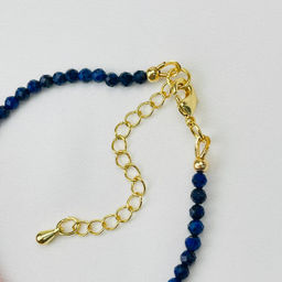 Браслет из Лазурита и Сердолика с подвеской "Звезда" 18,5 см +