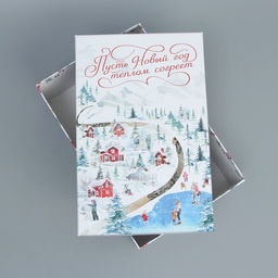 Коробка подарочная Новогодняя акварель, 26 17 10 см - Дарите счастье фото 4