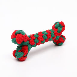 Игрушка канатная Новогодняя кость, до 15 см, до 60 г, зелёная/красная - Пижон фото 4