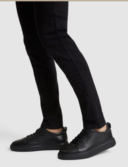 Siyah %100 Deri Casual Ayakkab_