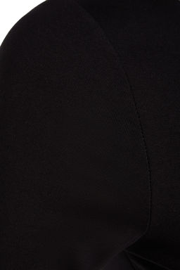 Siyah Pamuklu Esnek Kay?k Yaka Fitted/Vucuda Oturan Esnek Orme Bluz TWOAW24BZ00166