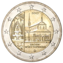 2 евро 2013 года A Германия Баден-Вюртемберг  Монастырь Маульбронн