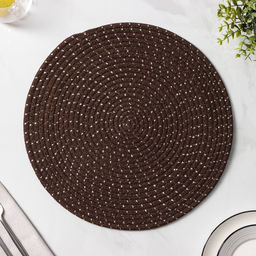 Салфетка сервировочная на стол Доляна Блеск, d=38 см, хлопок, цвет коричневый фото 9