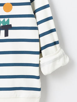 Bisiklet Yaka ?izgili Uzun Kollu Erkek ?ocuk Ti??rt - Waikiki фото 3