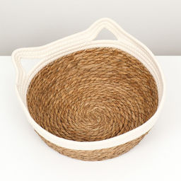 Экологичный лежак для животных (хлопок+рогоз), 35 х 27 х 13 см, вес до 8 кг, белая - Пижон фото 3