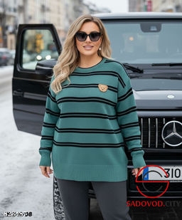 Вязанные джемпера в полоску