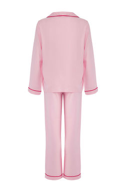 Trendyolmilla Ac?k Mavi Kalpli Biyeli Viskon Dokuma Pijama Tak?m? THMAW25PT00179  фото 14