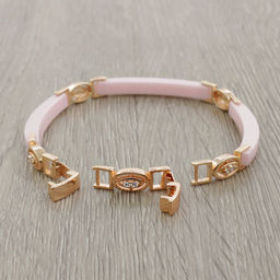 Браслет Лили из розовой керамики покрытие под золото - Agat77 фото 2