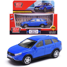 Машина металл Lada Vesta SW Cross 10,5 см, инерц, синий
