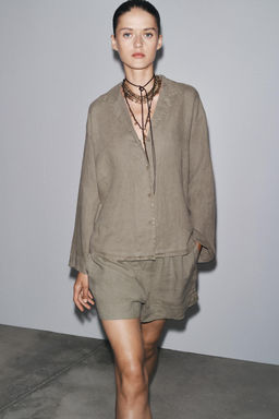 ZW COLLECTION 100% LINEN SHIRT - Zara фото 5