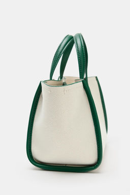 BOLSO MINI SHOPPER CANVAS / Verde - Zara фото 5
