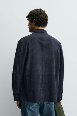 SUEDE LEATHER OVERSHIRT - Zara фото 3