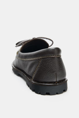 LEATHER DECK SHOES WITH CLEATED SOLE - Zara фото 7
