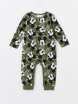 Bisiklet Yaka Mickey Mouse Bask?l? Erkek Bebek Tulum