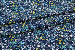 Штапель Полевой аромат цв.темно-синий, ш.1.45м, вискоза-100%, 90гр/м.кв - Купава фото 12