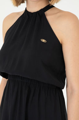Женское черное тканое платье - U.s. polo assn фото 6