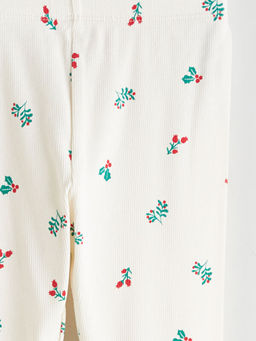 Bisiklet Yaka ?i?ekli K?z Bebek Pijama Tak?m? 2li