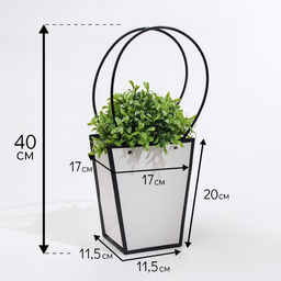 Цена за 10 шт. Сумка для цветов Белая влагостойкая, 17×17 - 11.5×11.5 - 20 см